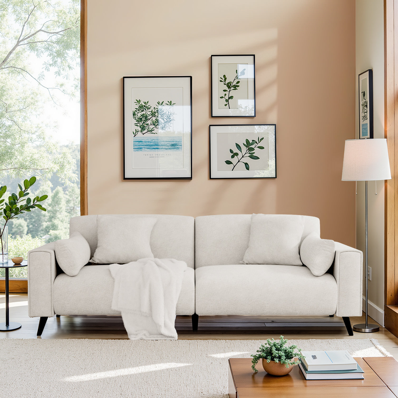 Oliver 3 Seater Sofa Bed, Couch, 82"modern Upholstered Sofa With